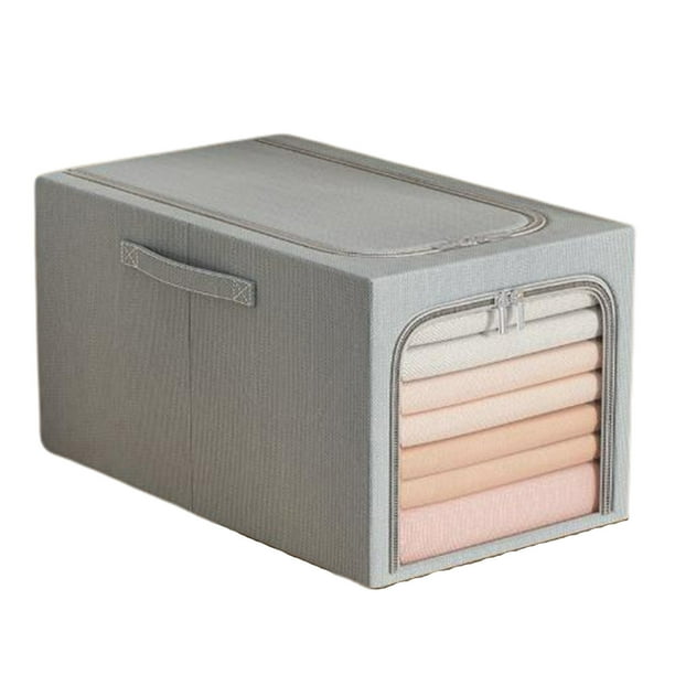 Fiudx Caja de Almacenamiento de Lino y Algodón, Diseño Plegable, Ahorra Espacio, Organizador de Gran Capacidad, para El Hogar y El Coche, Multiusos para Ropa y Juguetes, Material Ecológico, Paquete d