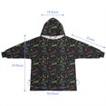 thumbnail image 7 of Multicolor Controllers Games Icons Black Pattern Blanket Hoodies for Kids 6-13YR Oversize Wearable Blanket Hoodies for Boys Girls Teens, 7 of 7