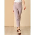 thumbnail image 3 of Pantalones de tobillo de trabajo Allegra K de oficina a cuadros para mujer Rosa M, 3 of 6