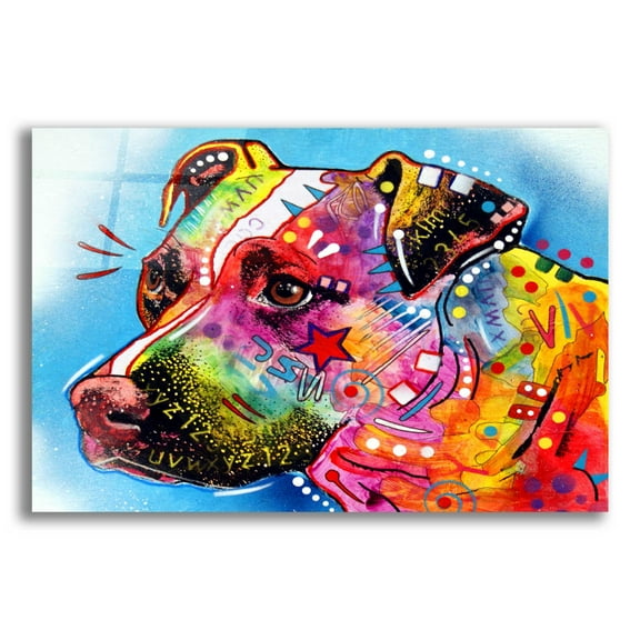 Epic Art 'Pit Bull 1059' by Dean Russo, Acrylic Glass Wall Art, 16"x12"