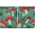 thumbnail image 2 of Cartoon Mushroom Leaves Plants Kitchen Curtains 36 Inch Short Tier Curtains for Small Windows Half Window Treatments for Kitchen Bedroom Living Room 2 Panels, 2 of 6