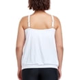 thumbnail image 5 of OCEAN BLUES Women's Plus Size Tankinis Long Torso Swimwear Top Only Loose Fit Blouson Tankini Top White Bathing Suit Size 5XL, 5 of 9