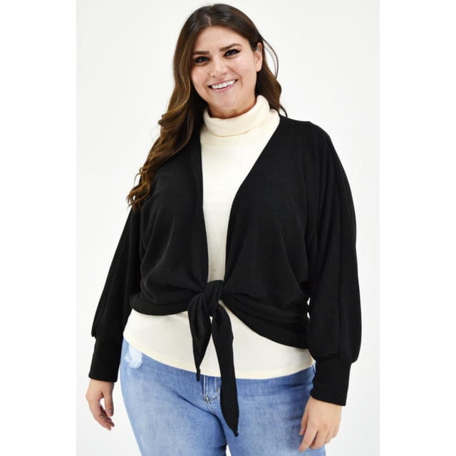 Cardigan con nudo Roman Fashion Tallas Extras 1847 Negro 36