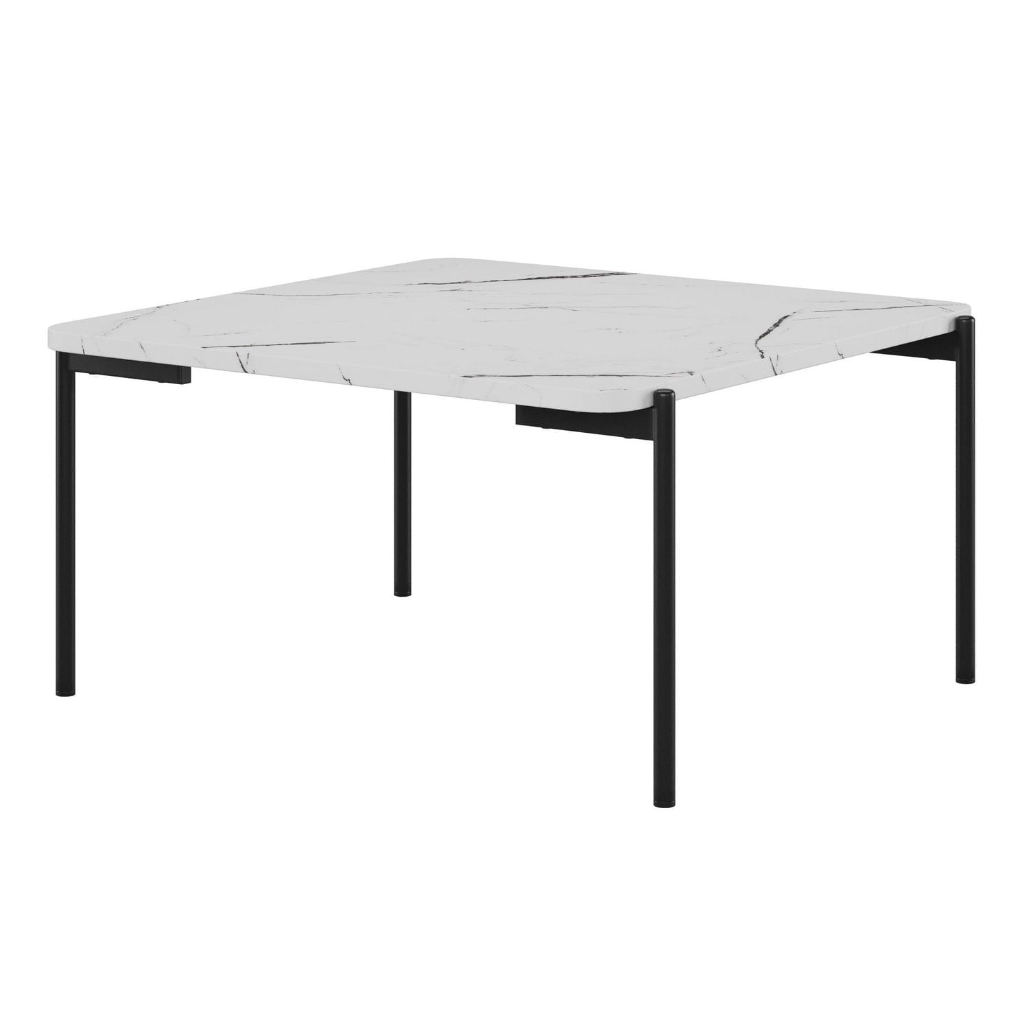 CorLiving Arlo Marbled Engineered Wood Finish Tabletop Indoor Coffee and Side Table Set with Metal Legs