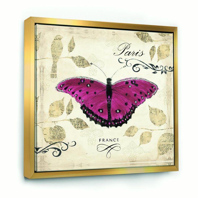 Red Farmhouse Butterfly - Farmhouse Framed Canvas