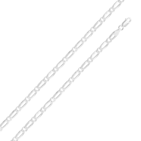 Sterling Silver 925 High Polished Figaro Curb 160 Chain 1 1 6.5mm Made in Italy 24" Jewelry Female