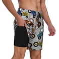 thumbnail image 2 of Kdxio Color Tractor Print Mens Swim Shorts with Mesh Lining, Breathable and Quick-Drying, Adjustable Waist, Privacy Pocket-3X-Large, 2 of 6