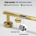 thumbnail image 2 of Barra Para Toallas De Oro Cepillado Toalleros De 24 Pulgadas Para Baño Montado En La Pared Soporte Para Toallas De Baño De Acero Inoxidable Sus304 Longitud Total Barras Para Toallas De 26,4 Pulgadas, 2 of 5