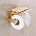 thumbnail image 3 of Soporte de papel higiénico de aluminio espacial, estante de almacenamiento de rollo de pañuelos, estante de almacenamiento para teléfono móvil montado en la pared, accesorios de baño (dorado) Rojo Verde Cocina, Decoración y Otros, 3 of 3