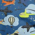 thumbnail image 1 of oneOone Cotton Jersey Navy Blue Fabric Airplane Nursery Kids Sewing Craft Projects Fabric Prints By Yard 58 Inch Wide, 1 of 1