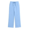 thumbnail image 4 of DHFJKG Wide Leg Pants For Women Casual Summer Loose Fit Drawstring Waist Lightweight Plain Palazzo Pants, 4 of 8