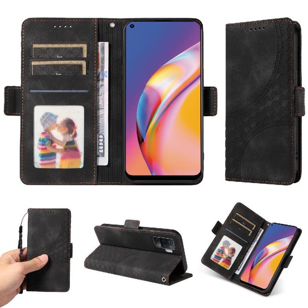 Funda GANGXUN para OPPO Reno 5 Lite con diseño acolchado elegante, cuero PU, protección total y ajuste preciso