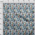 thumbnail image 3 of oneOone Polyester Spandex Teal Blue Fabric Tropical Leaf Dress Material Fabric Print Fabric By The Yard 56 Inch Wide, 3 of 5