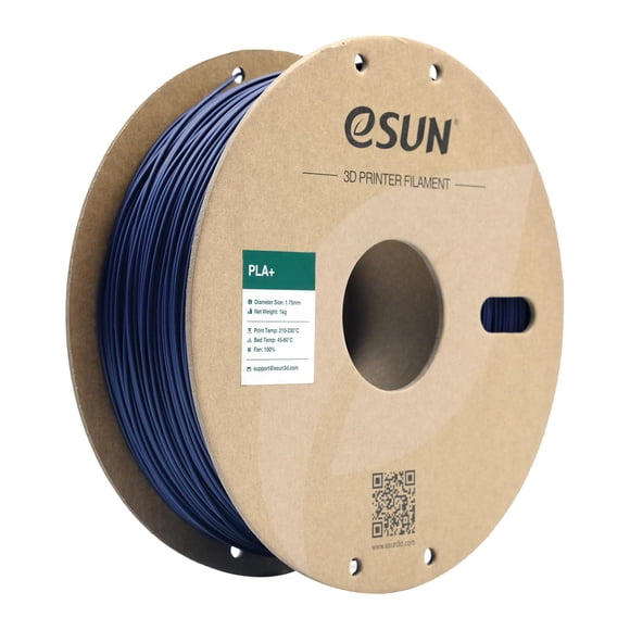 Filamento para impresora 3D eSun PLA+ de 1,75 mm, azul oscuro, 1 kg