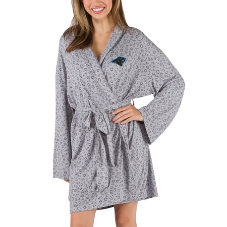 Women s Concepts Sport Gray Carolina Panthers Frill Hacci Knit Robe