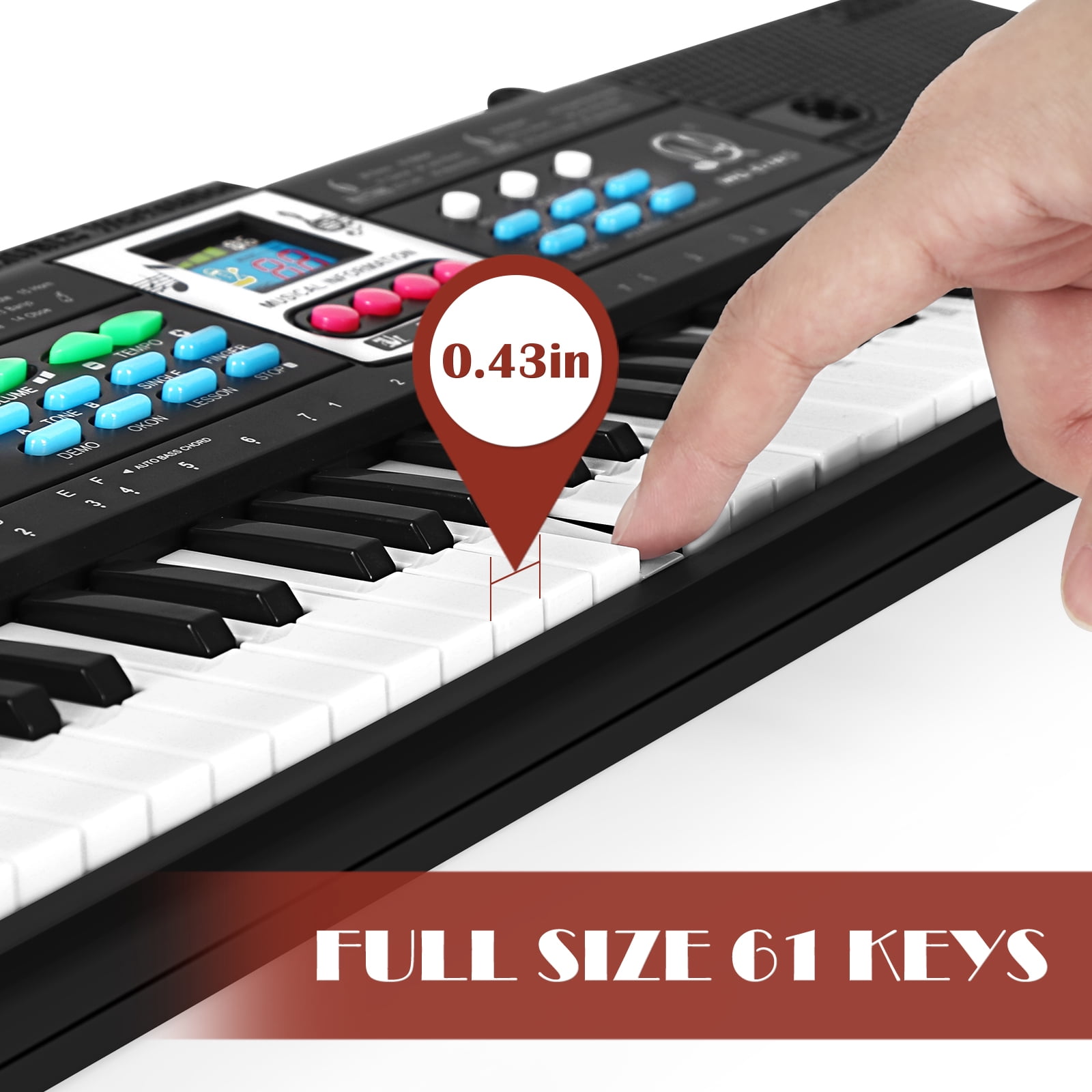 61 key keyboard Piano,Portable Electronic Digital Piano Power Plug,Rich Teaching Content,Multi-Functional Electronic Piano Suitable For Beginners