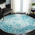 thumbnail image 4 of SAFAVIEH Adirondack Wyatt Traditional Distressed Area Rug, Ivory/Teal, 6' x 6' Round - Transitional Modern Design, Ivory & Teal, Ideal for Living Room, Bedroom, Dining Space, 4 of 13