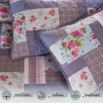 thumbnail image 7 of RUVANTI 100% Cotton 3 Pcs King Quilt Set Bedspreads, Lightweight Coverlet, Soft, Warm Comforter. All Season Quilt King Size Set Include Quilt & 2 Pillowcovers, Reversible Pink Rose Design, 7 of 7