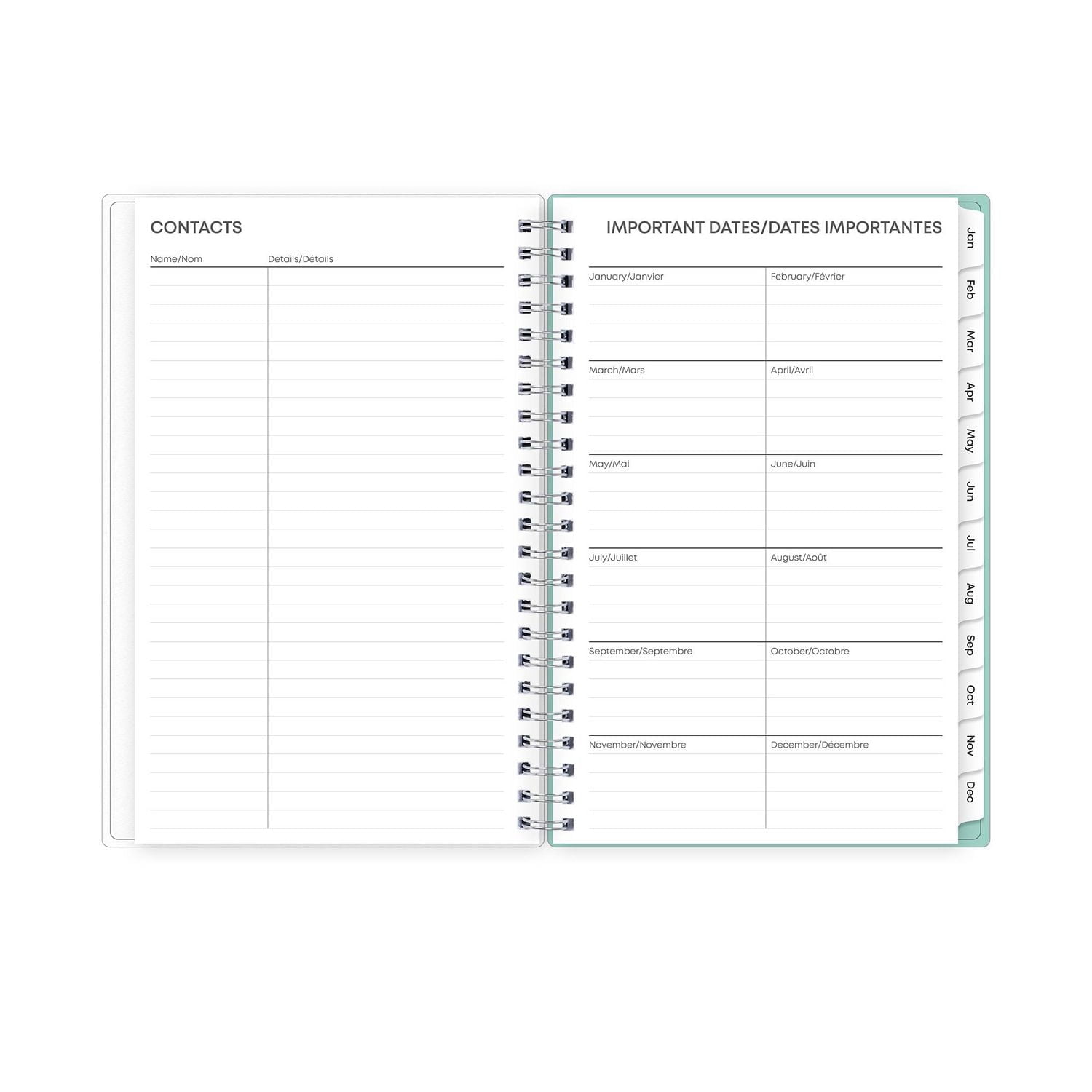 2025 Weekly Monthly Planner, 5 x 8, Blue Sky, Elysian