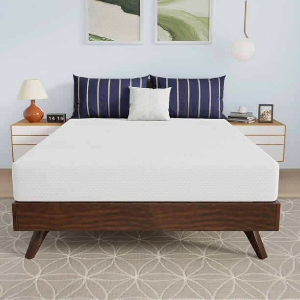 FDW Full 8 Inch Medium-Firm Gel Memory Foam Mattress, CertiPUR-US Certified, in a Box, Bamboo Charcoal Infused
