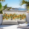 thumbnail image 5 of Waterproof Throw Pillow Covers Set of 2, 18x18 Inch Sunflower Black Decorative Pillowcases Outdoor Pillow Slip Cushion Covers Set for Couch Tent Country Plaid Summer Bee Spring Leaf, 5 of 7