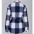 thumbnail image 3 of Ladies Flannel Shirts Plaid Tunic Coat Casual Long Sleeve Jacket Button Pocket Shirts with Belt and Pockets Fashion Long Shacket Jackets 2025 Warmth Outerwear, 3 of 6