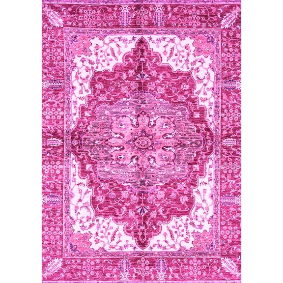 Ahgly Company Indoor Rectangle Persian Pink Traditional Area Rugs, 5' x 7'