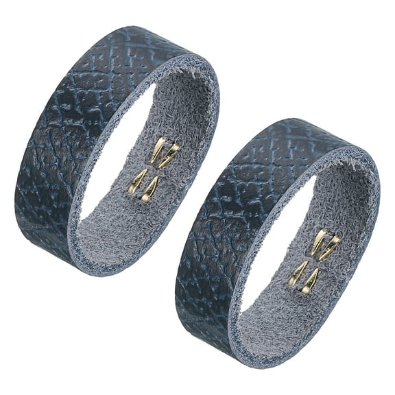 Uxcell 2 Pack Leather Belt Loop Keeper for 1.1 Inch Wide Belt, Dark Blue, 3.35x0.39inch