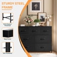 thumbnail image 3 of Simenmax 7 Storage Dresser for Bedroom, Wide Fabric Closet Chests Organizer Tower Furniture, Black, 3 of 7