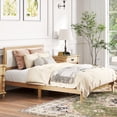 thumbnail image 3 of HOMCOM Full Size Bed Frame with Headboard Full Platform Bed Frame Oak, 3 of 9