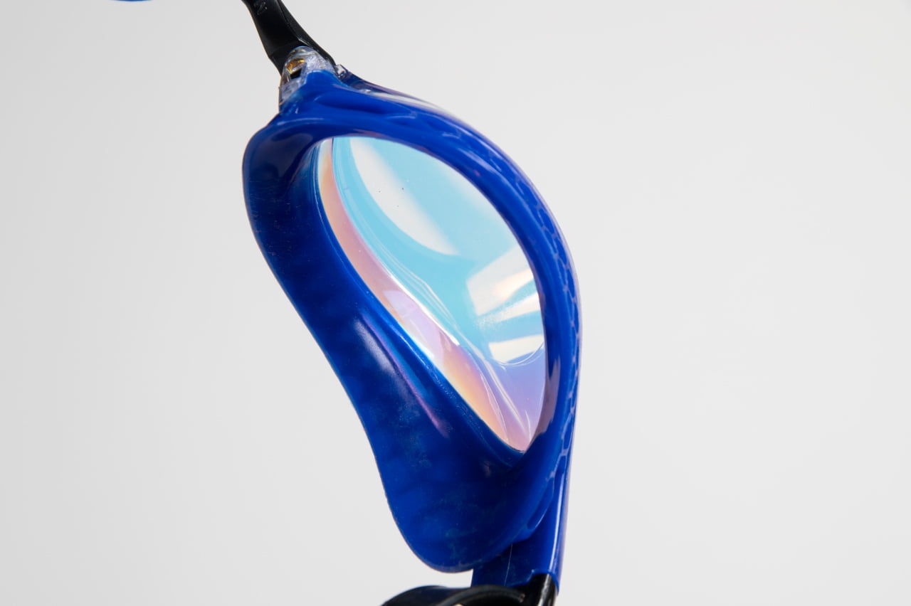 Arena Air-Speed Anti-Fog Swim Goggles for Men and Women, Yellow Copper/Blue, Mirror Lens