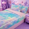 thumbnail image 3 of meiyoeat Rainbow Cloud Star Galaxy Zipper Full Size Comforter Sets with Fitted Sheet and 2 Pillowcases,Dreamy Sky Pattern Zipper Bedding Set For Girl,Reversible,4 Pieces, 3 of 7
