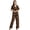 Navy Blue, variant on Short Sleeve Full Leg Printed Rayon Jumpsuit - Women's Stylish Jumpsuit