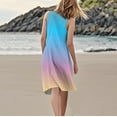 thumbnail image 4 of SAATLERI Vacation Dresses for Women 2025 Loose Casual Sleeveless Sundresses for Women Print Crew Neck Beach Tank Dress with Pockets, 4 of 5