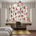 thumbnail image 4 of Red Strawberry Kitchen Curtains Window Panels, Summer Fruits Farmhouse Leaves Floral Rustic Insulated Window Treatment Curtain, Grommet Curtains for Bedroom/Living Room/Bathroom, 2 Piece 42"Wx63"L, 4 of 8