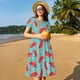 thumbnail image 4 of Easygdp Watermelon para Vestido Transpirable de Mujer, Vestido Suelto de Manga Corta con Pliegues y Bolsillos para el Verano, 4 of 6