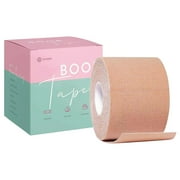 Boob Tape, Breast Lift Tape for Contour Lift & Fashion | Boobytape Bra Alternative of Breasts | Body Tape for Lift & Push up in All Clothing Fabric Dress Types | Waterproof Sweat Proof Bob Tape Beige