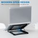 thumbnail image 3 of Soporte para Laptop Ajustable en Altura de Acero Negro Mount-It!, 3 of 9