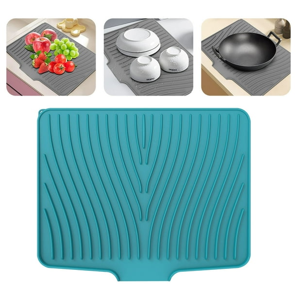 Escurridor De Encimera De Silicona, Bandeja De Secado, Sin Perforaciones, Diseo Antideslizante, Para Cocina, Escurre Platos, Desva El Agua, Resistente Al Calor, Fcil De Limpiar, Higiene, Ukhbmc