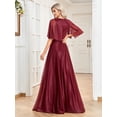 thumbnail image 5 of Wedding Dress Wedding Guest Dresses for Women Long Dress Skirt V-neck A-line Slim Fishtail Bridesmaid Evening Dress Bat Sleeve Party Dress, 5 of 9