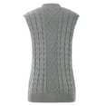 thumbnail image 5 of Odbmxy Plus Size Sweaters for Women Sleeveless Chunky V-Neck Pullover Women's Sweater Vests Knitted Gray Solid Sweaters, 5 of 7