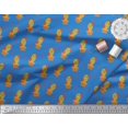 thumbnail image 3 of Soimoi Blue Poly Georgette Fabric Floral,Cactus & Pot Garden Accessories Print Fabric by the Yard 42 Inch Wide, 3 of 3