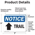 thumbnail image 2 of (2 Pack) Trail [Up Arrow] Sign With Symbol OSHA Notice Sign 7 Inch X 5 Inch Vinyl Label Decal Sticker Weather Resistant, UV Protected for Workplace, Business, and Construction Site,, 2 of 7