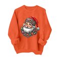 thumbnail image 5 of Falkdiz Sweatshirts for Girls Crew Neck Warm Inner Christmas Pullover Thin Crew Neck Gifts Graphic Long Sleeve Girls Tops School , Orange , Size: 120, 5 of 9