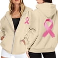 thumbnail image 2 of KANG Women's Zip Up Hoodie Fleece Pullover Breast Cancer Awareness Month Long Sleeve Pocket Drawstring Casual Sweatshirt For Everyday Wear, 2 of 6
