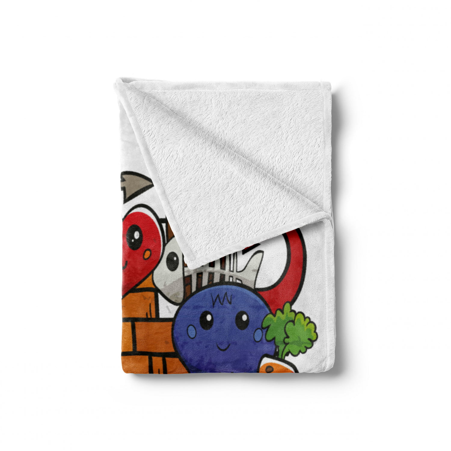 Cozy Plush for Indoor and Outdoor Use Ambesonne Graffiti Soft Flannel Fleece Throw Blanket 50 x 70 Cartoon Animals Stars Fish Skulls Cat Bird on Brick Wall Design Multicolor