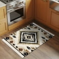 thumbnail image 3 of Boho Black Brown 2'x3' Washable Rug, Vintage Geometric Southwestern Ethnic Non-Slip Soft Doormat Area Rugs for Entrance Bathroom Bedsides, Carpet for Kitchen Bedroom, Entryway Floor Mat, 3 of 9