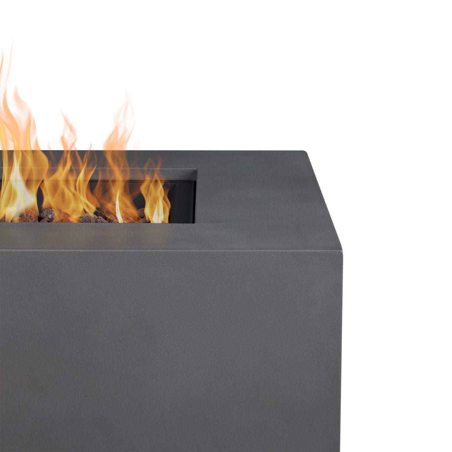 Aegean Square Propane Gas fire table in Weathered Slate with Natural Gas Conversion kit