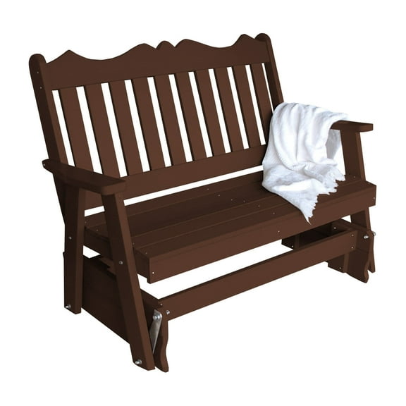 Keystone Amish Co. 4 Foot York Recycled Plastic Porch Glider, Tudor Brown