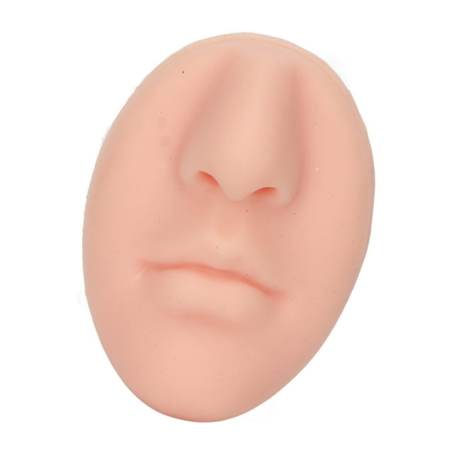 Silicone Practice Model, Wide Applicability Versatile Practical Silicone Nose Model With Mouth For Salon Light Fleshcolor